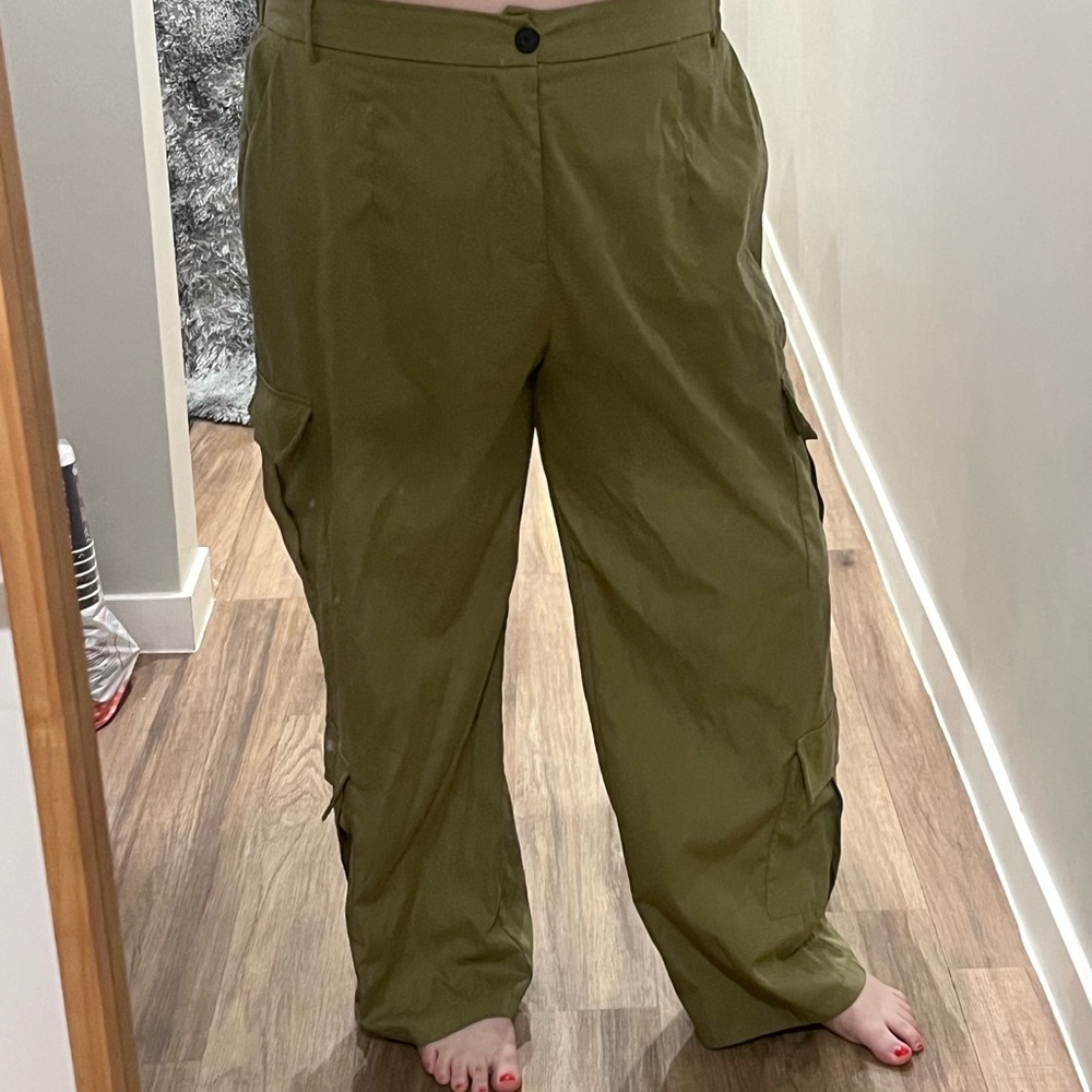 SHEIN Olive Wide Leg Pants